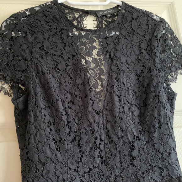 Dynamite Black Lace Romper - Picture 5 of 7